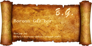 Boross Gábor névjegykártya