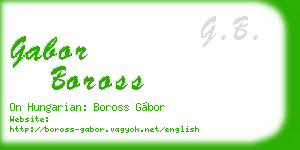 gabor boross business card