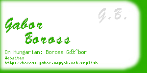 gabor boross business card
